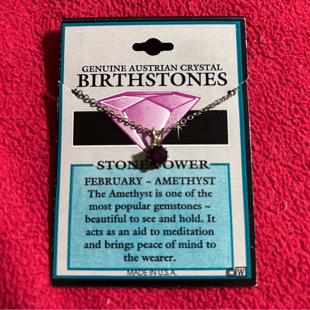 Genuine Austrian AMETHYST crystal - February birthstone necklace